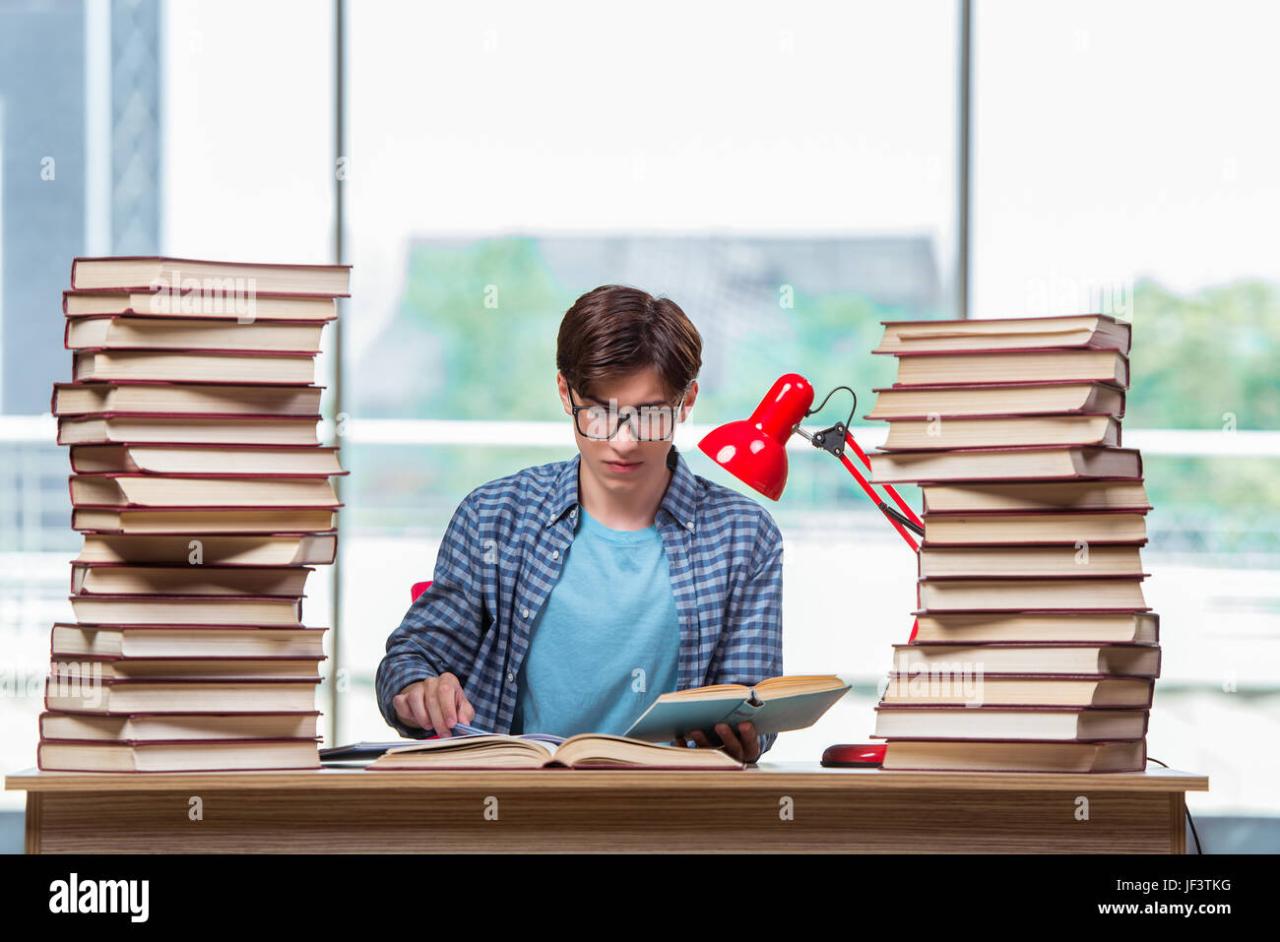 Young student under stress before exams Stock Photo - Alamy